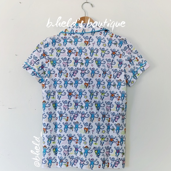 Roller Rabbit Palm Beach Monkey Polo Pajamas in Multi Monkey Size XXS New NWT - Picture 10 of 17